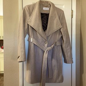 Calvin Klein Petite XL Wool blend overcoat Oatmeal/Tan